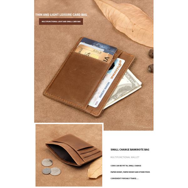 Custom Logo Men's Genuine Leather RFID Front Pocket Wallet for Ultra Slim Card Holder