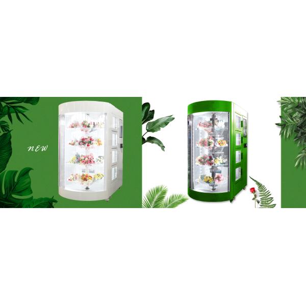 Automated Rose Fresh Flower Vending Locker Machine Self Service Transparent Window