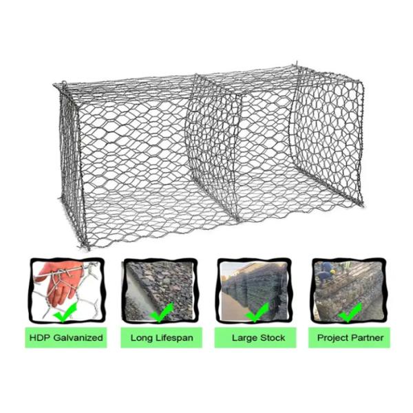 ASTM A974 River Fine Mesh Gabion Baskets 80 X 100 Mm