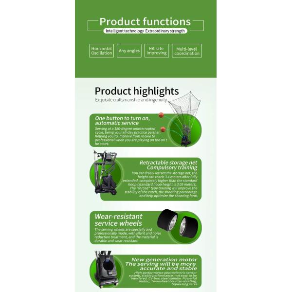 Siboasi K1800 Fully Automatic Basketball Return Machine Horizontal Swing