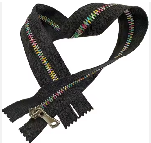 Eco Friendly Metal Zipper With Smooth Running Teeth And Custom Rainbow Design