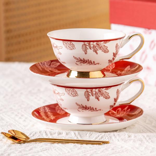 200ML Ceramic Type Porcelain Cup And Saucer Plate Tea Perfect For Mom On Mother'S Day