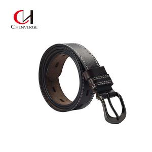 China Brown Denim Or Slacks Genuine Leather Belt With Automatic Buckle wholesale