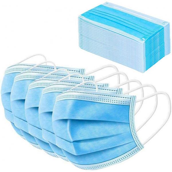 Breathable Safety Disposable Face Mask 3 Layer Filter With Elastic Earloop