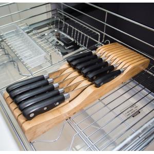 Bamboo In-drawer Knife Block Storage Organizer Holder