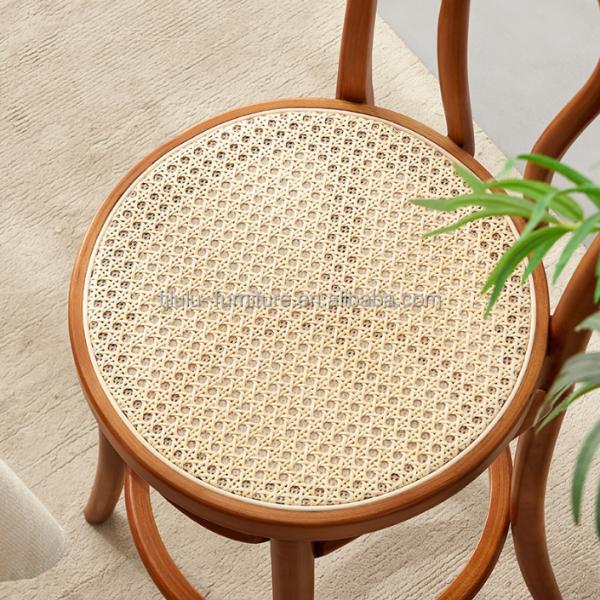 Bent Wood Frame Modern Style Nordic Bar Stool Rattan Chair for Restaurant