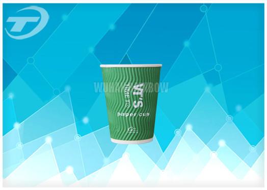 Quality Anti - Slip Doubel Wall Disposable Paper Cups With Corrugated Paper Outside for sale