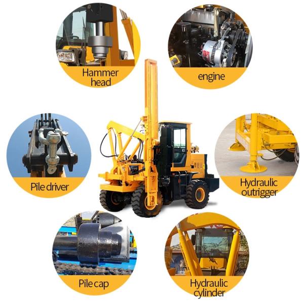 ISO Highway Guardrail Pile Driver Machine With Hydraulic Pressure Pile Driver