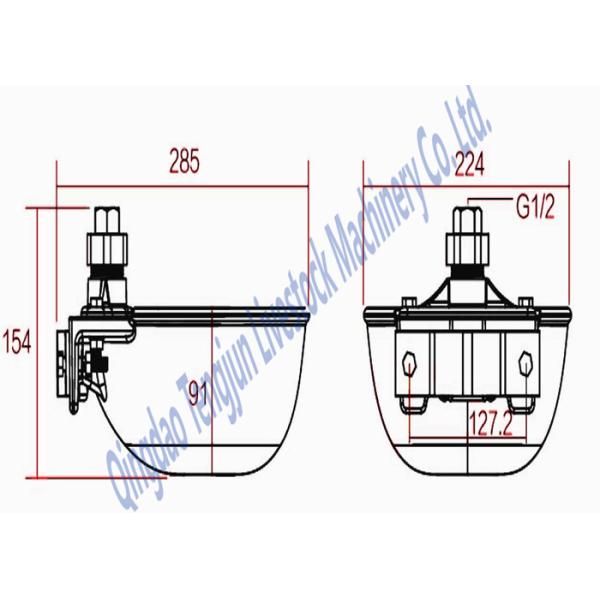 Green Cattle Water Feeder 2 Holes Design Wall Or Tubes Mounting