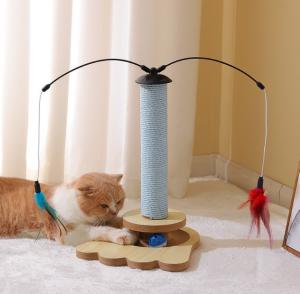 China Interactive Cat Scratcher With Tracking Interactive Toys Vertical Scratcher For Indoor Cats wholesale