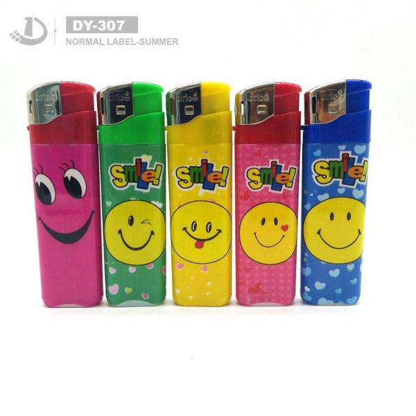 Disposable Custom Logo Electric Gas Lighter Refillable Plastic Smoking Lighter DY-307