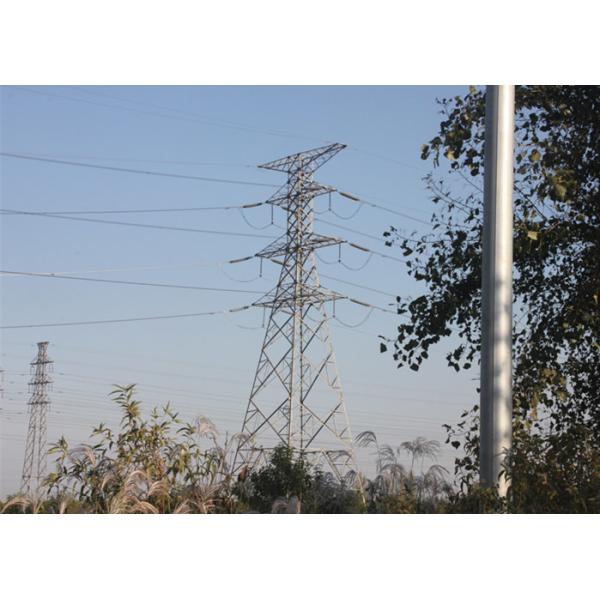 110KV Electric Power Transmission Steel Tower Double / Single Conduct Circuit