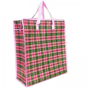 China fashion new design pp shopping zip bag package large shopper woven material bag wholesale