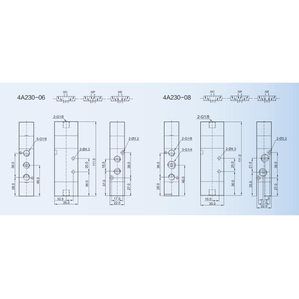 4V Series 5 / 2 Way Double Coil Solenoid Valve Normally Closed Airtac Type