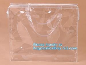 China OEM Zippered Blanket Organizer Storage Bag Large PVC Quilt Bag, Vinyl Bags With Handles Clear Makeup Set PVC Zipper Bag on sale
