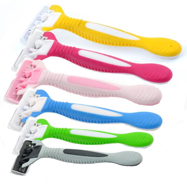 Custom Disposable Six Blade Open Back Shaving Razor Face Hair Removal Razor for Ladies