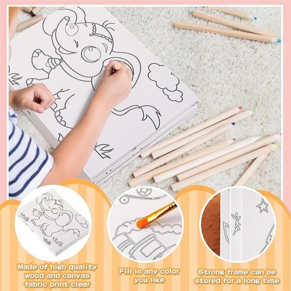DIY Coloring Pre Printed Canvas Pre Stenciled Painting Kits For School Classroom Activities