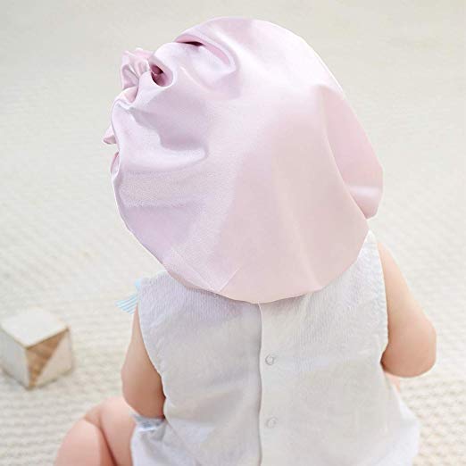 Double Sided Mulberry Silk Sleep Cap , 43cm Pink Silk Bonnet