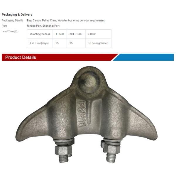 Hot Dip Galvanized Fiber Cable Suspension Clamp 5/8" 3/4" 1"