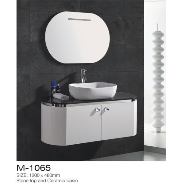 Wall Mounted Double Sink Bathroom Vanity Stable Mould Resistant Customized Color