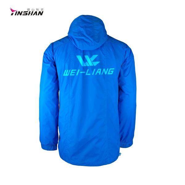 Blue Custom Logo Polyester Soft Shell Windproof Windbreaker Water Proof Men's Jackets