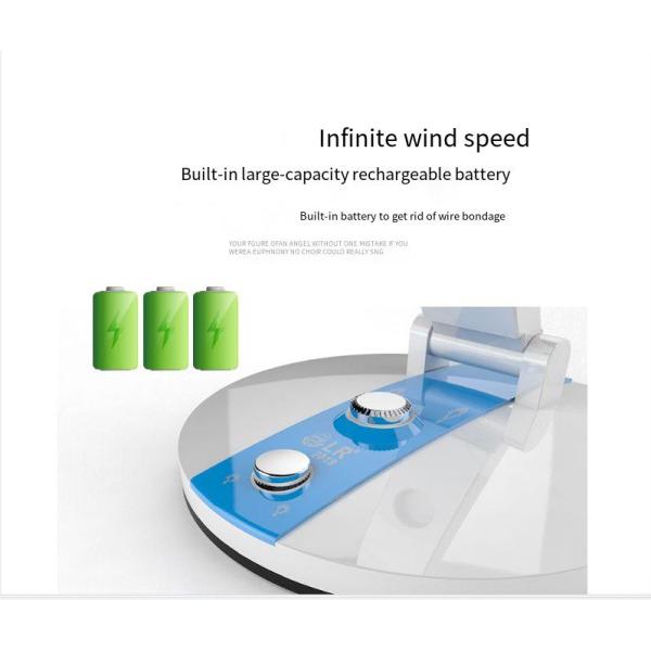 USB Battery Charge Portable Folding Table Fan With Cooling Air Function And LED Light