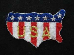 China United States Map U.S.A Word Embroidery Iron On Applique Patch wholesale