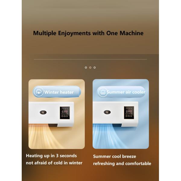 Adjustable Thermostat 1800W PTC Heating Cooling Mobile Air Conditioner Air Heater Fan