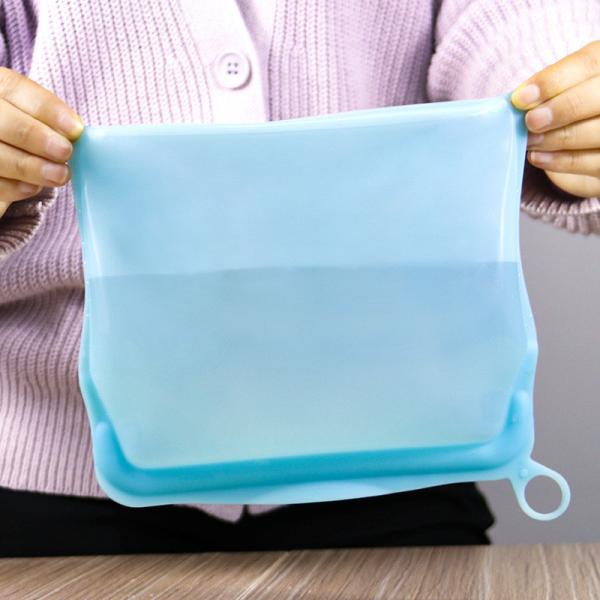 Reusable 100% Silicone Food Storage Bags Sandwich Snack Bags New Generation Stand Up Zip Container For Soup And Leftover