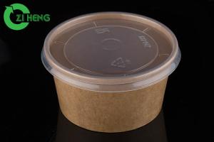 China Food Use Kraft Paper Biodegradable Bowl 16oz With PP Lid For Salad Soup wholesale
