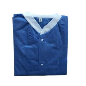 polypropylene Non Woven Disposable Lab Coat With Knitted Collar