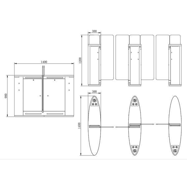 Half Height Speed Gate Turnstile， Security Sliding Turnstile Gate Factory