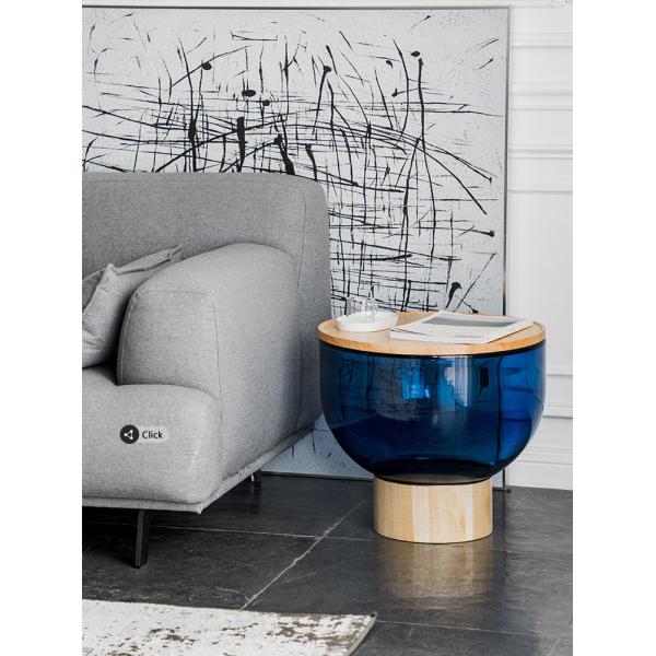 Orange Glass Edge Creative Coffee Tables Wine Cup Shape Artistic Style ODM