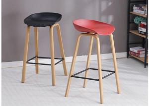 China Height Fixed Beech Bar Stool , PU Synthetic Leather Bar Stools Counter Height wholesale