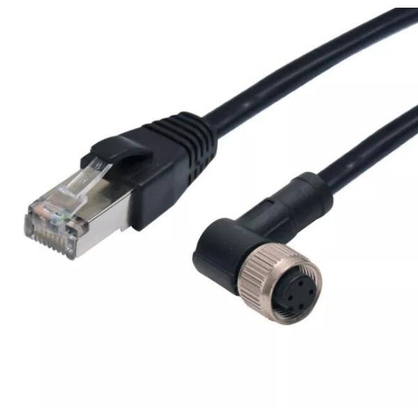 8 pin connector wire X d code Female M12 to Male RJ45 cable 4 pin 8 pin waterproof M12 connector