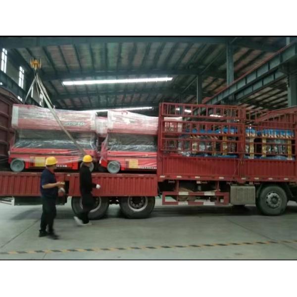 Q235B Mobile Scissor Lifting Platform Manual Pulling Customized Colors