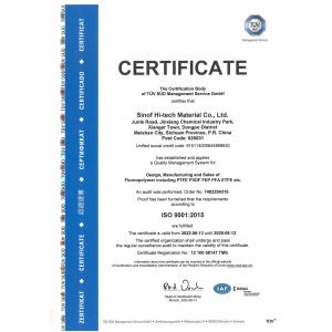 Sinof Hi-tech Material Co., Ltd. Certifications