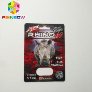 China No Headache Blister Pack Packaging Sexual Pill Capsule Rhino 69 Package Card Box on sale