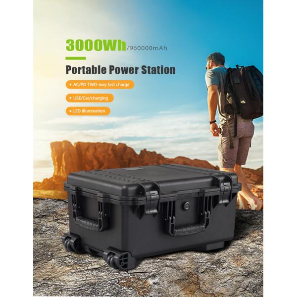 Suitcase design LiFePO4 high capacity 3kwh portable solar energy power generator 3000w