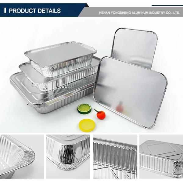 Custom Disposable Aluminum Foil Container And Lids Printing 450ml