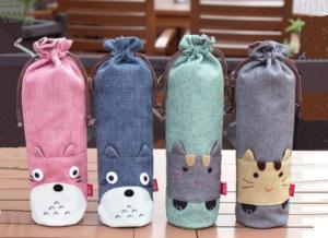 China 2019 Hot-Selling BPA FREE Collapsible cute cartoon sleeve water bottles bags wholesale