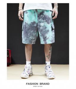 China Mourning Series Thin Summer Shorts Mint Green Taro Purple Tie Dye Basketball Shorts wholesale