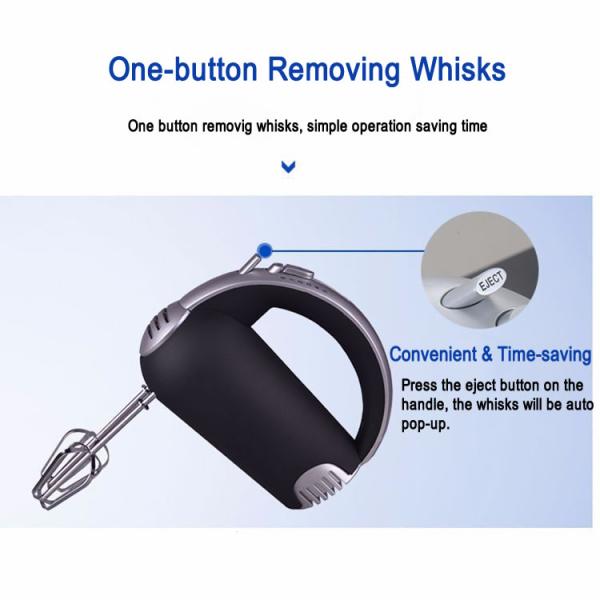 Hand Mixer Electric, 5-Speed Hand Mixer with Turbo Kitchen Mixer Includes Beaters, Dough Hooks and Storage Case, Black