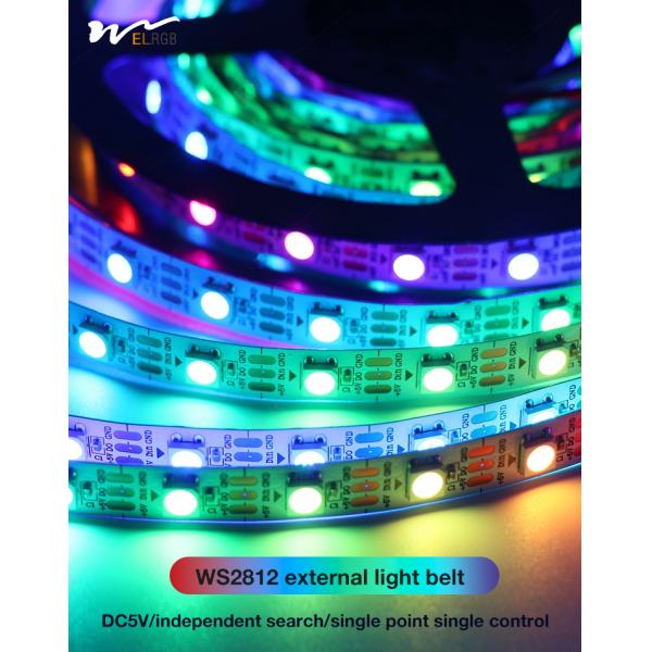 Addressable Digital RGB Flex LED Strip Light 0.3W/LED and 80 Ra Color Rendering Index
