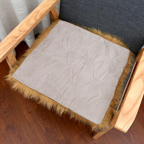 OBLONG Artificial Sheepskin Cushion Pads Pink Square For Seat