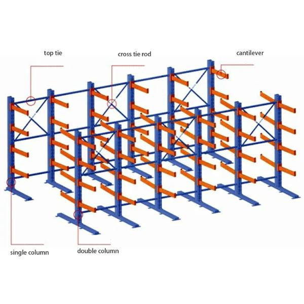 Double Side 1500-3000kg Capacity Cantilever Racking System Safety Net for Rack Warehouse