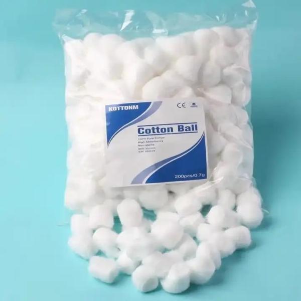 Factory High Quality 100% Pure Organic Cotton OEM Cotton Ball White Cotton Balls Surgical Disposable Sterile Medical Wound Dress