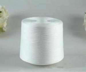 China 100% Polyester Ring Spun Yarn Pre Dyed Raw White For Sewing 40/2 TFO Techs Process wholesale