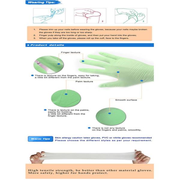 Lightly Powdered Biodegradable Disposable Gloves No Detectable Chemical Residue