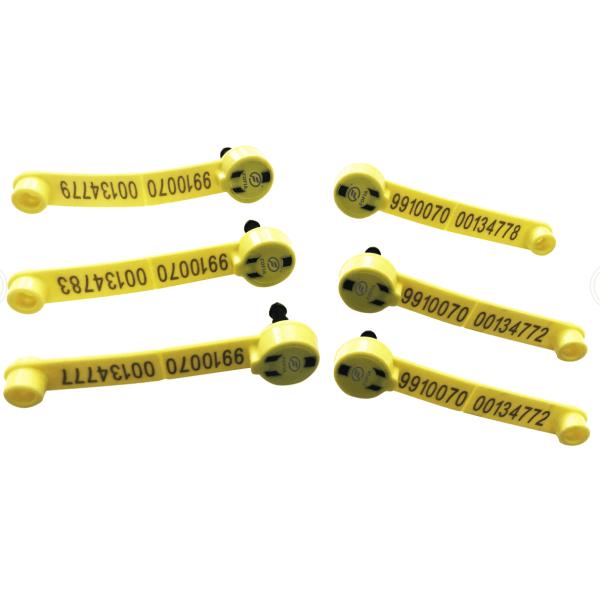 ISO11784 / 11785 Electronic Sheep Tags Yellow 134.2 Khz Working Frequency